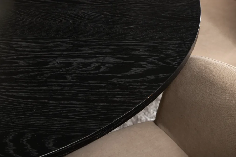 Ümmargune söögilaua ja toolide komplekt Bianca (must laud, beežid toolid), GR22226 – 8