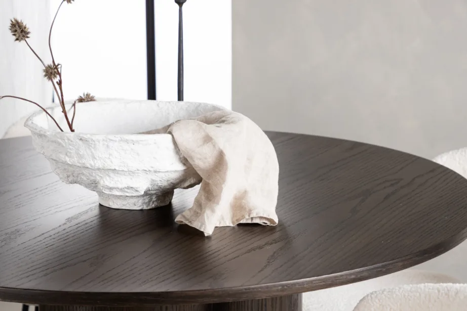 Ümmargune söögilauakomplekt Olivia (mokkatoon, bukleekangaga toolid), GR23078 – 10