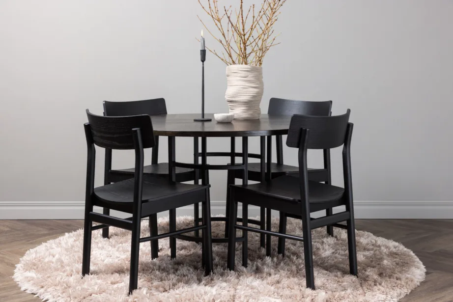 Ümmargune söögilaud Copenhagen toolidega Montros (mokkatoon, must pöök), GR23204 – 8