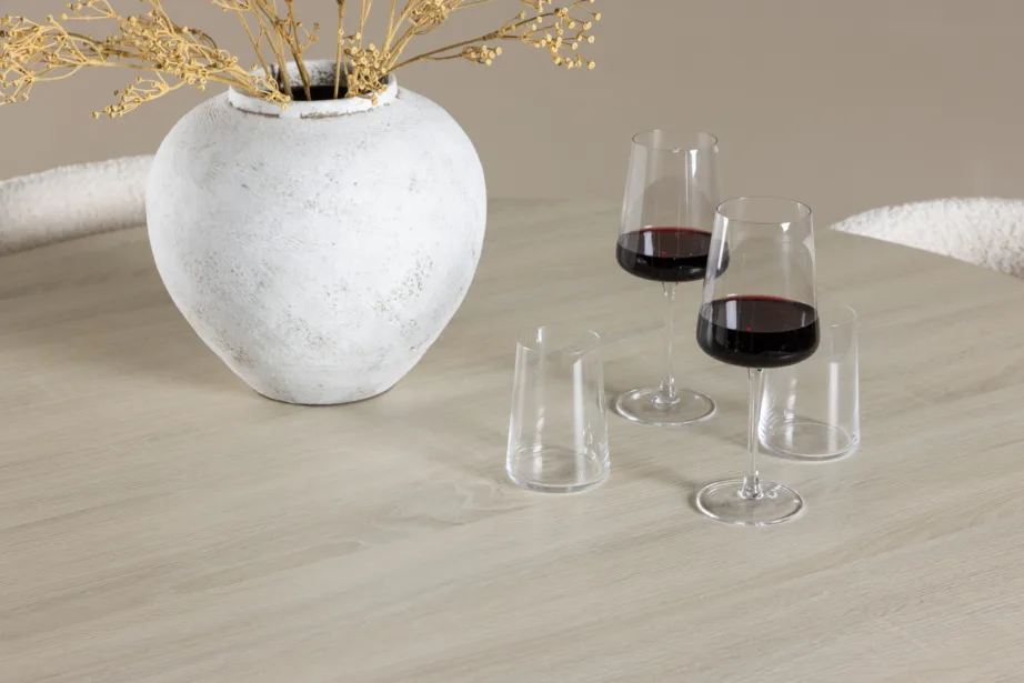 Ümmargune söögilaud Lanzo ja neli Agnes buklee tooli (valge peitsiga MDF, ø120 cm), GR24428 – 10