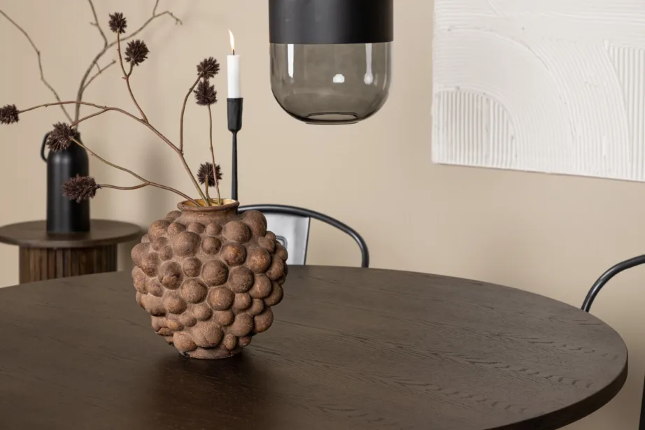 Ümmargune söögilaud Stone ja Tempe terastoolid (mokkatoon, pähkel, Ø120cm), GR23032 – 10