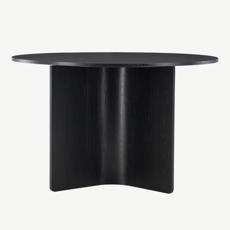 Ümmargune söögilaud Tyresö (must MDF, ø120 cm) - 61954-100
