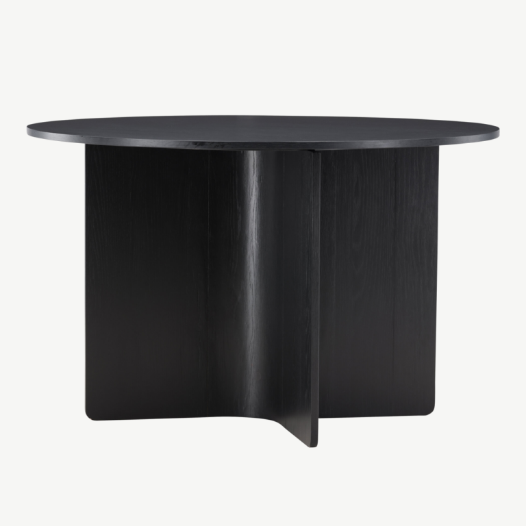 Ümmargune söögilaud Tyresö (must MDF, ø120 cm) - 61954-100