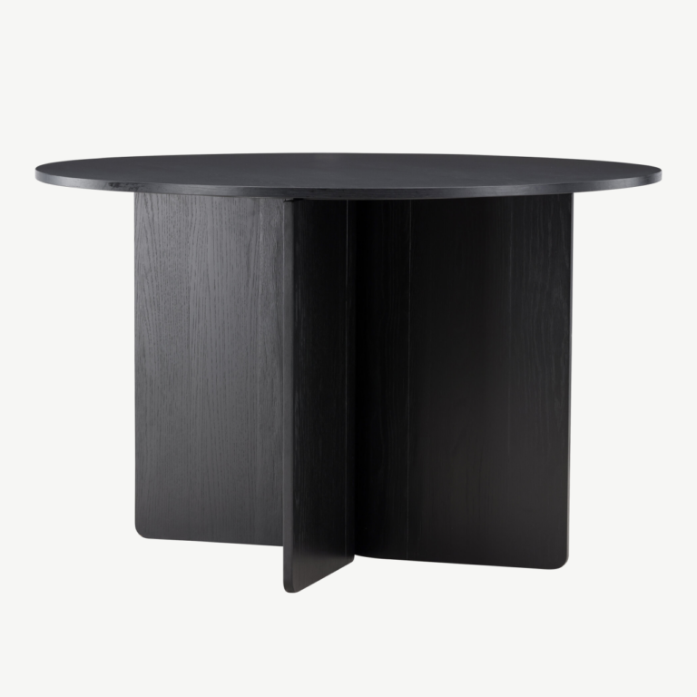 Ümmargune söögilaud Tyresö (must MDF, ø120 cm) - 61954-100