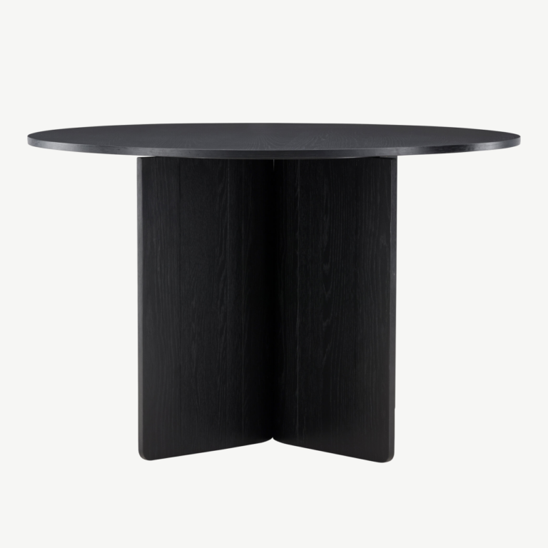 Ümmargune söögilaud Tyresö (must MDF, ø120 cm) - 61954-100