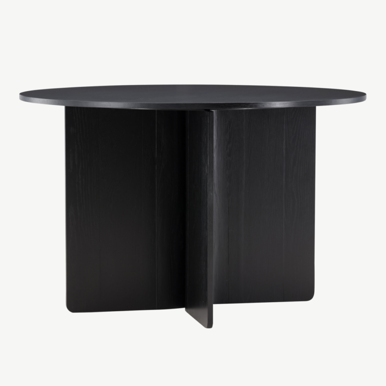 Ümmargune söögilaud Tyresö (must MDF, ø120 cm) - 61954-100