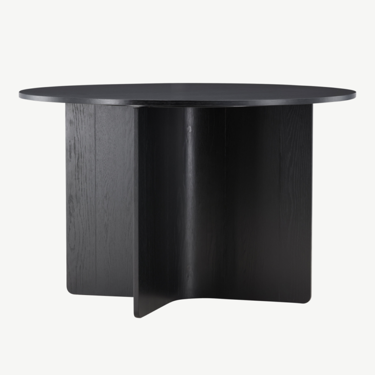 Ümmargune söögilaud Tyresö (must MDF, ø120 cm) - 61954-100