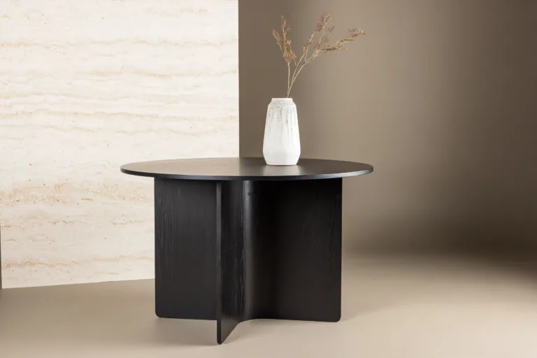 Ümmargune söögilaud Tyresö (must MDF, ø120 cm) - 61954-100