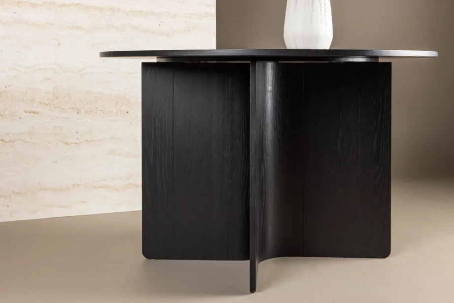 Ümmargune söögilaud Tyresö (must MDF, ø120 cm), 61954-100 – 9