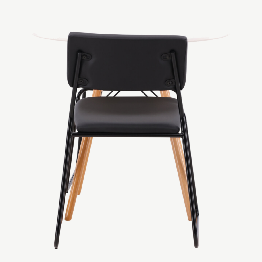 Ümmargune valge MDF söögilaud Danburi ja must Kenth tool, GR22915 – 7