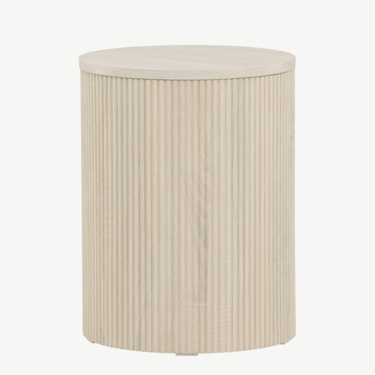 Ümmargune valge abilaud Bristol (MDF, valge peits, ø40×52 cm) - 62054-130