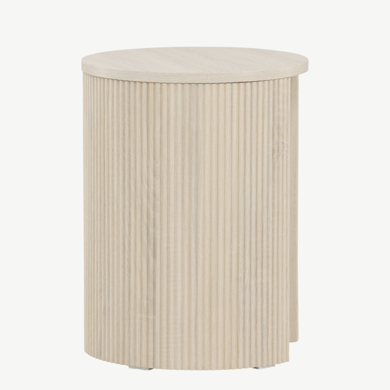 Ümmargune valge abilaud Bristol (MDF, valge peits, ø40×52 cm) - 62054-130