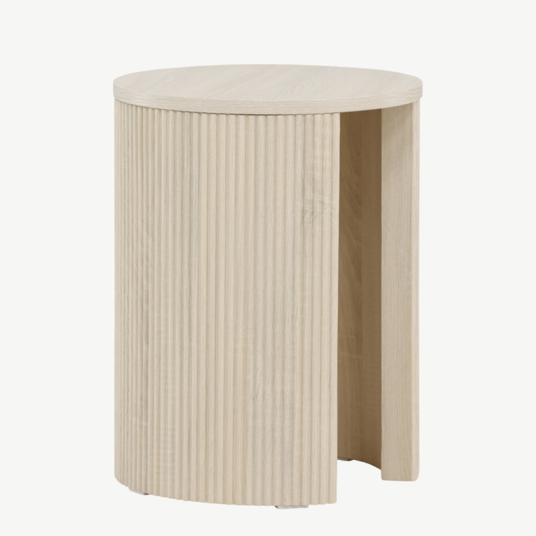Ümmargune valge abilaud Bristol (MDF, valge peits, ø40×52 cm) - 62054-130