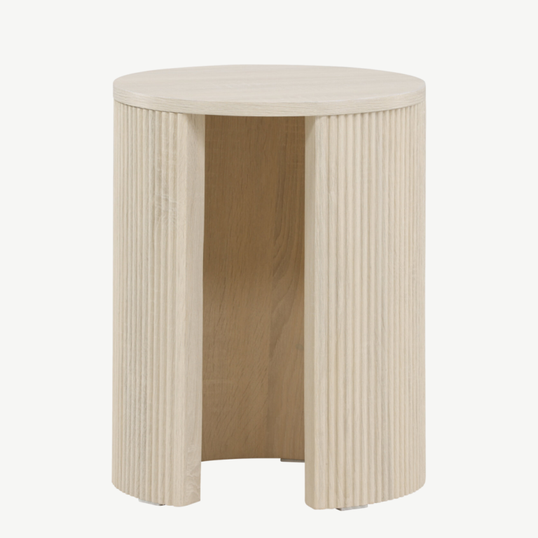 Ümmargune valge abilaud Bristol (MDF, valge peits, ø40×52 cm) - 62054-130