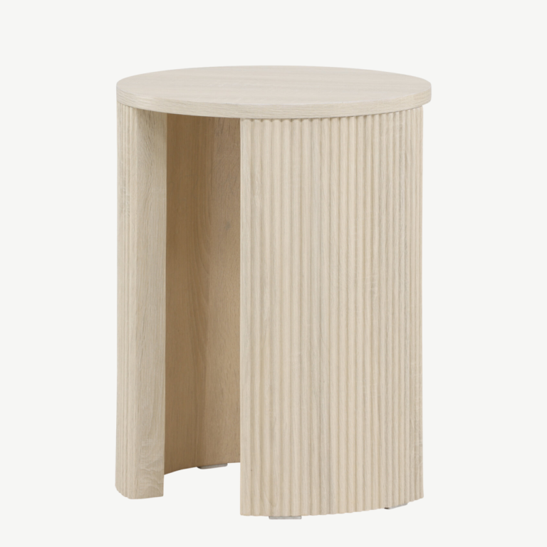 Ümmargune valge abilaud Bristol (MDF, valge peits, ø40×52 cm) - 62054-130