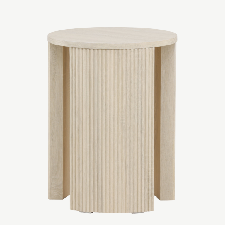 Ümmargune valge abilaud Bristol (MDF, valge peits, ø40×52 cm) - 62054-130