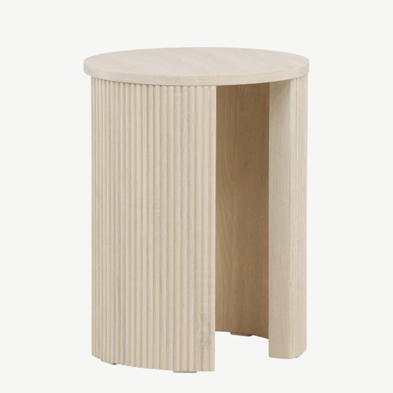 Ümmargune valge abilaud Bristol (MDF, valge peits, ø40×52 cm) - 62054-130