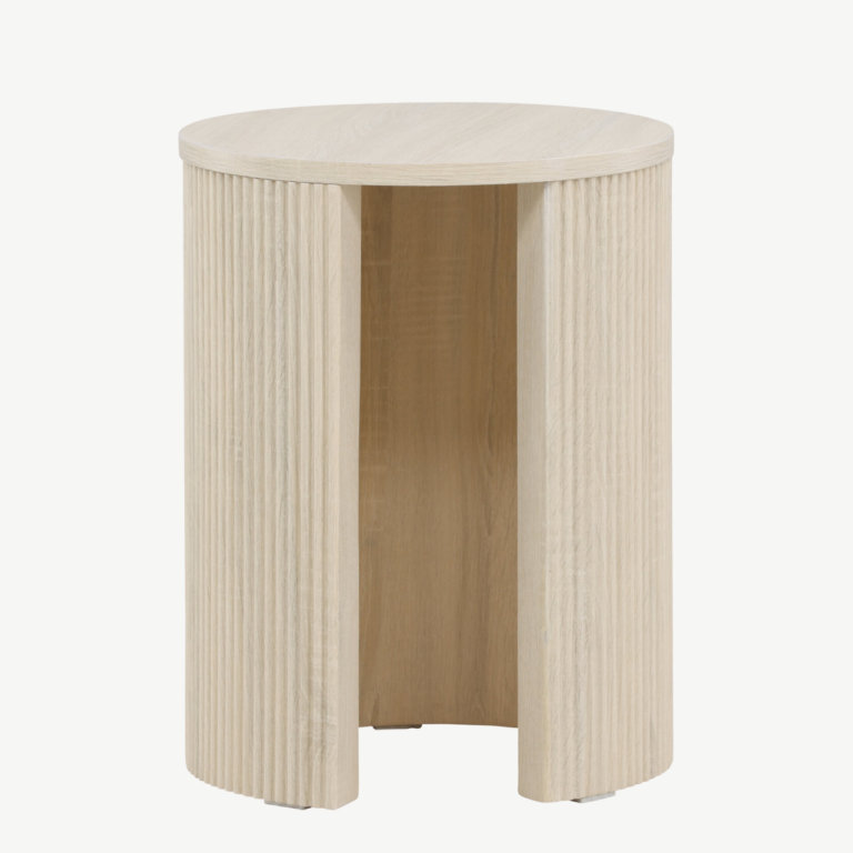 Ümmargune valge abilaud Bristol (MDF, valge peits, ø40×52 cm) - 62054-130