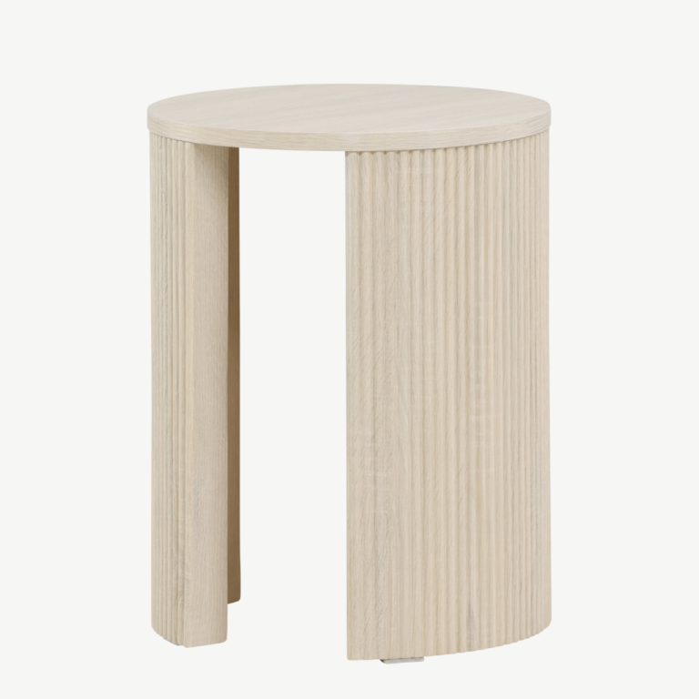 Ümmargune valge abilaud Bristol (MDF, valge peits, ø40×52 cm) - 62054-130