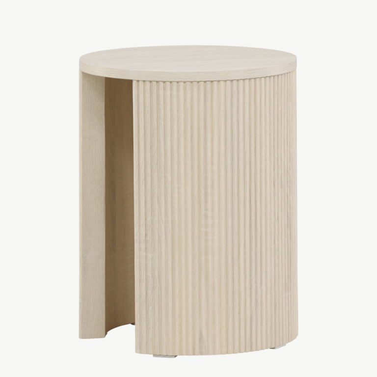 Ümmargune valge abilaud Bristol (MDF, valge peits, ø40×52 cm) - 62054-130