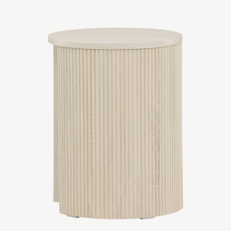 Ümmargune valge abilaud Bristol (MDF, valge peits, ø40×52 cm) - 62054-130