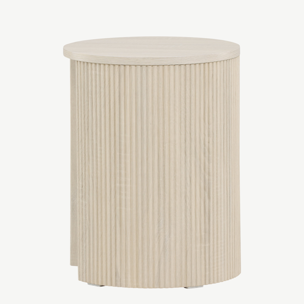 Ümmargune valge abilaud Bristol (MDF, valge peits, ø40×52 cm) - 62054-130