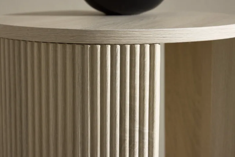 Ümmargune valge abilaud Bristol (MDF, valge peits, ø40×52 cm) - 62054-130