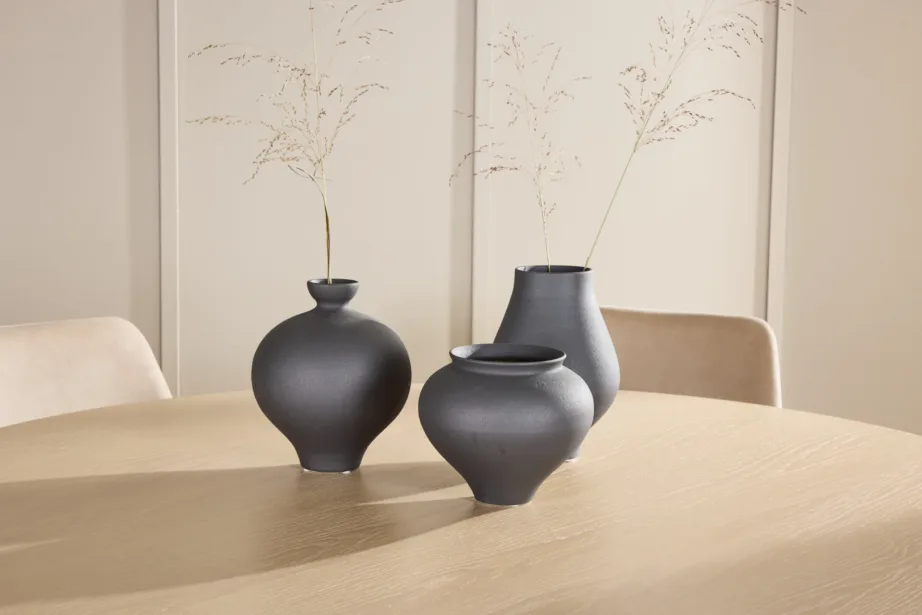 Ümmargune valge söögilauakomplekt: Copenhagen laud (140 cm) ja 6 beeži Night samettooliga, GR24756 – 10