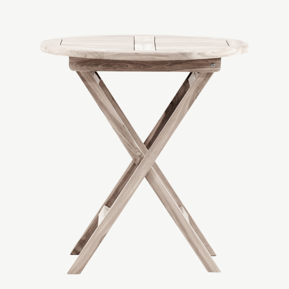 Ümmargune valge tiigipuust kohvilaud Kenya, ø70 cm, 9521-130