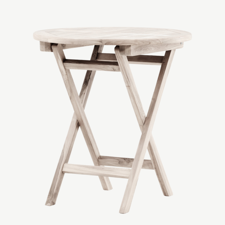 Ümmargune valge tiigipuust kohvilaud Kenya, ø70 cm - 9521-130
