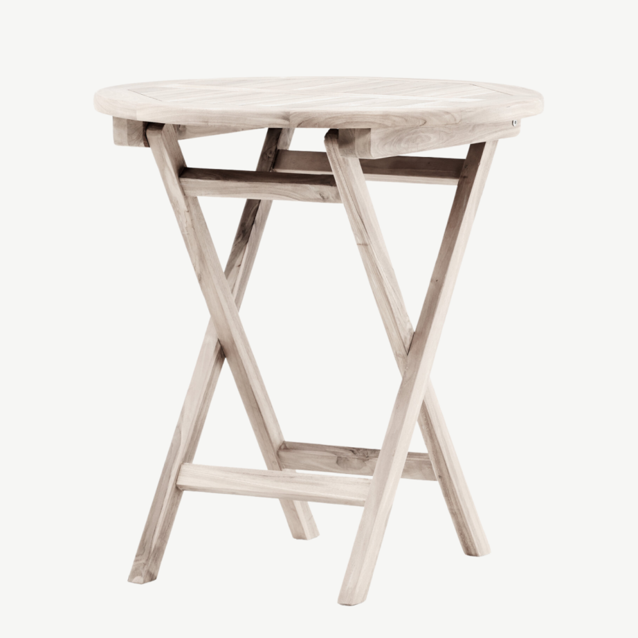 Ümmargune valge tiigipuust kohvilaud Kenya, ø70 cm, 9521-130 – 10