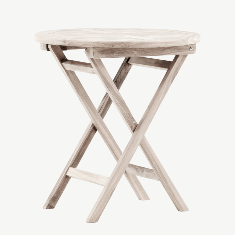 Ümmargune valge tiigipuust kohvilaud Kenya, ø70 cm - 9521-130