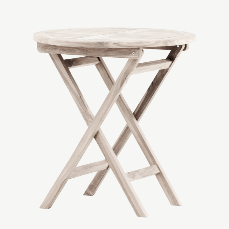 Ümmargune valge tiigipuust kohvilaud Kenya, ø70 cm - 9521-130