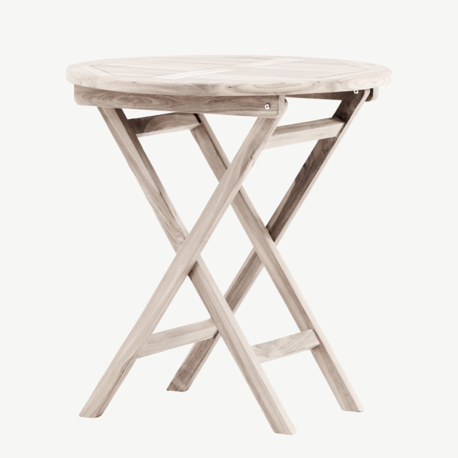 Ümmargune valge tiigipuust kohvilaud Kenya, ø70 cm, 9521-130 – 2