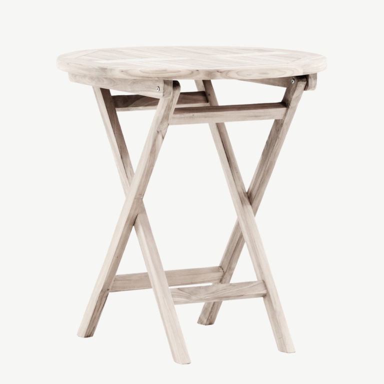 Ümmargune valge tiigipuust kohvilaud Kenya, ø70 cm - 9521-130