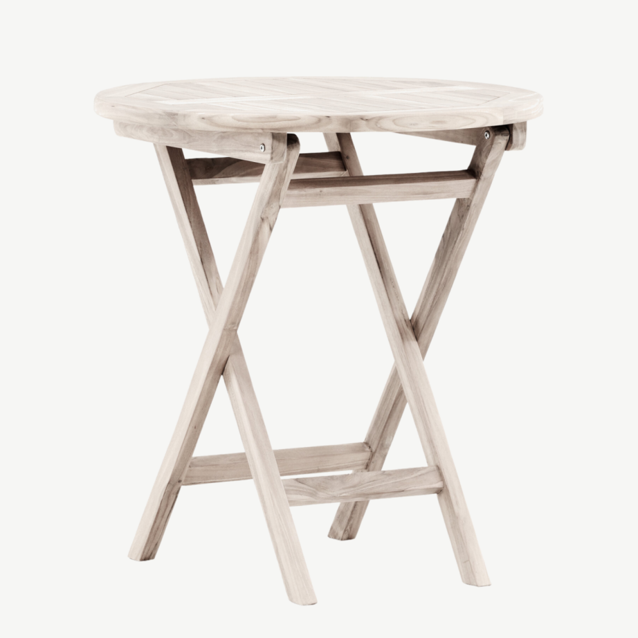 Ümmargune valge tiigipuust kohvilaud Kenya, ø70 cm, 9521-130 – 3