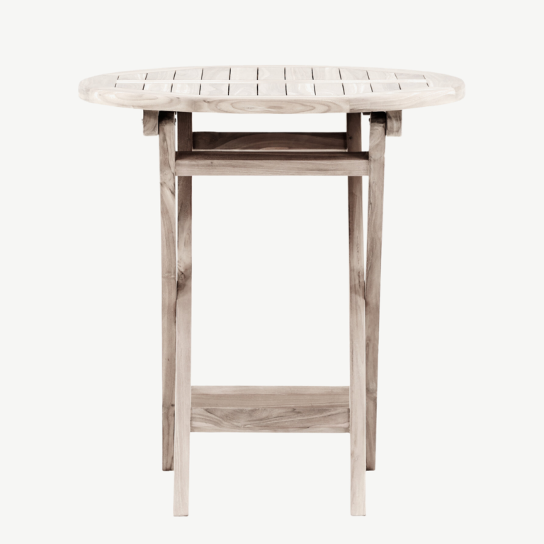 Ümmargune valge tiigipuust kohvilaud Kenya, ø70 cm - 9521-130