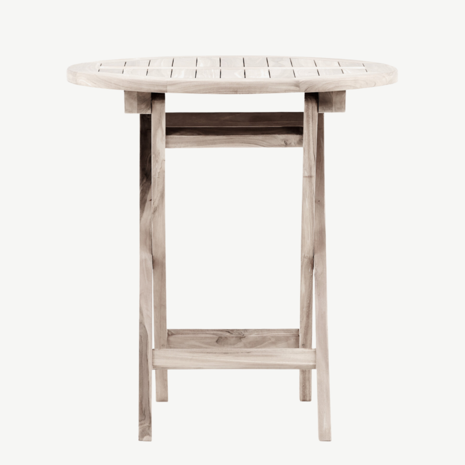 Ümmargune valge tiigipuust kohvilaud Kenya, ø70 cm, 9521-130 – 9