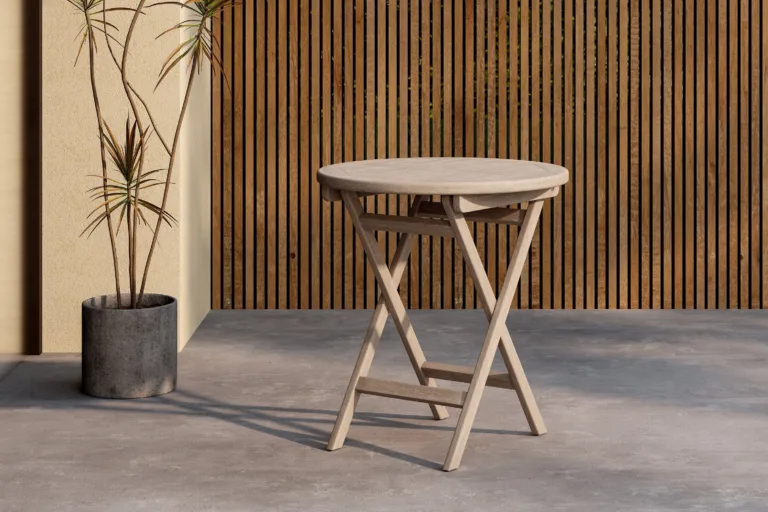 Ümmargune valge tiigipuust kohvilaud Kenya, ø70 cm - 9521-130