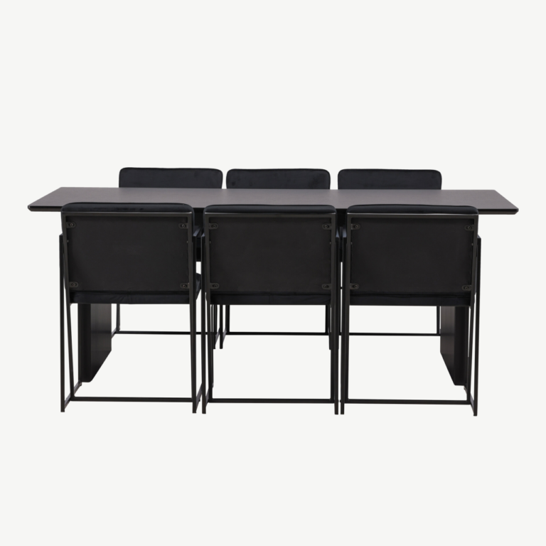 Vail must MDF ristkülikukujuline söögilaud ja Richmond sametpolstriga tool - GR22974