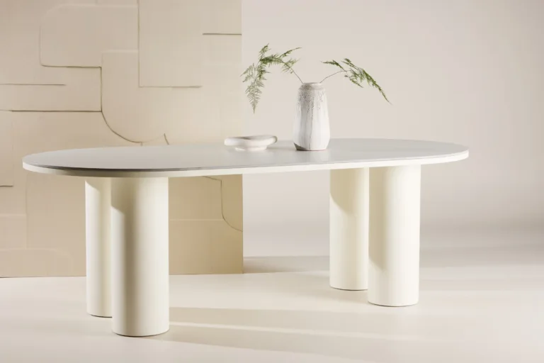 Valge MDF söögilaud Havstenssund 110x220 cm (FSC-sertifikaadiga) - 61783-707