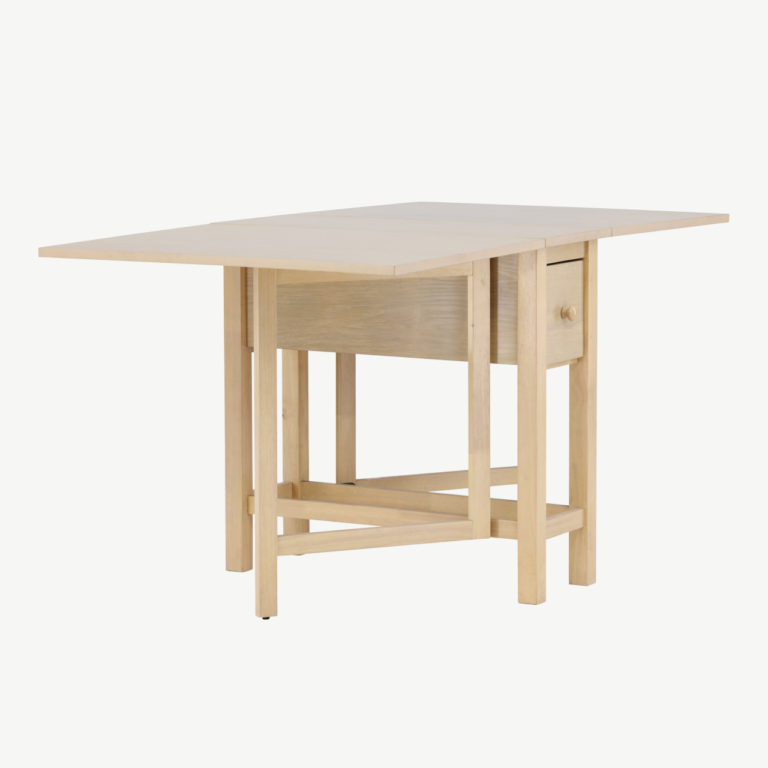 Valge peitsiga pikendatav söögilaud Edward (MDF, 80–150x80 cm) - 61913-130