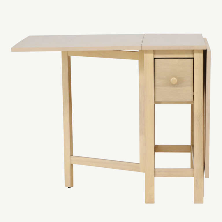 Valge peitsiga pikendatav söögilaud Edward (MDF, 80–150x80 cm) - 61913-130