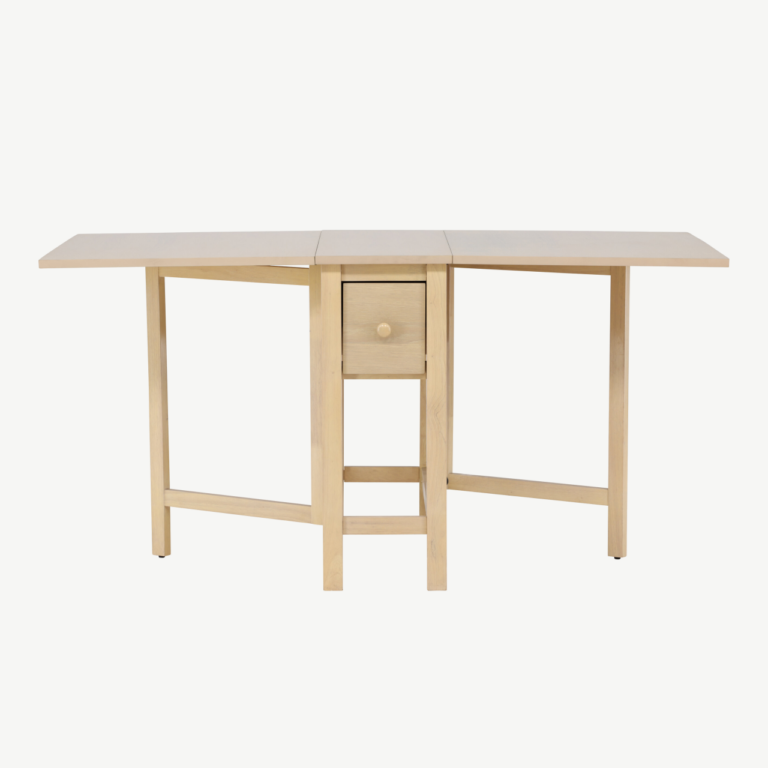 Valge peitsiga pikendatav söögilaud Edward (MDF, 80–150x80 cm) - 61913-130