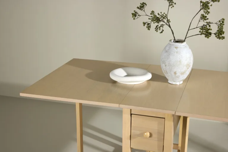 Valge peitsiga pikendatav söögilaud Edward (MDF, 80–150x80 cm) - 61913-130