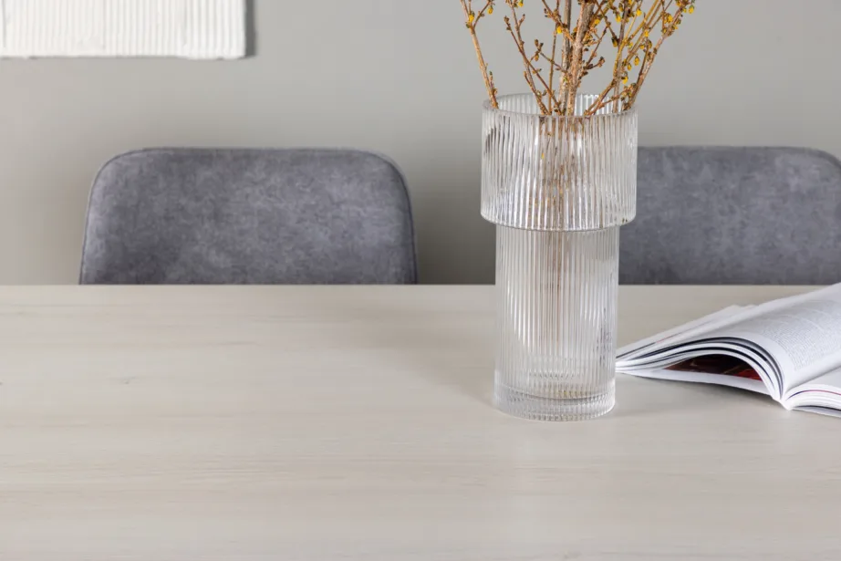 Valge peitsiga söögilaud Olga ja hallid Rosie toolid (6 tk), Skandinaavia stiilis, GR23709 – 7