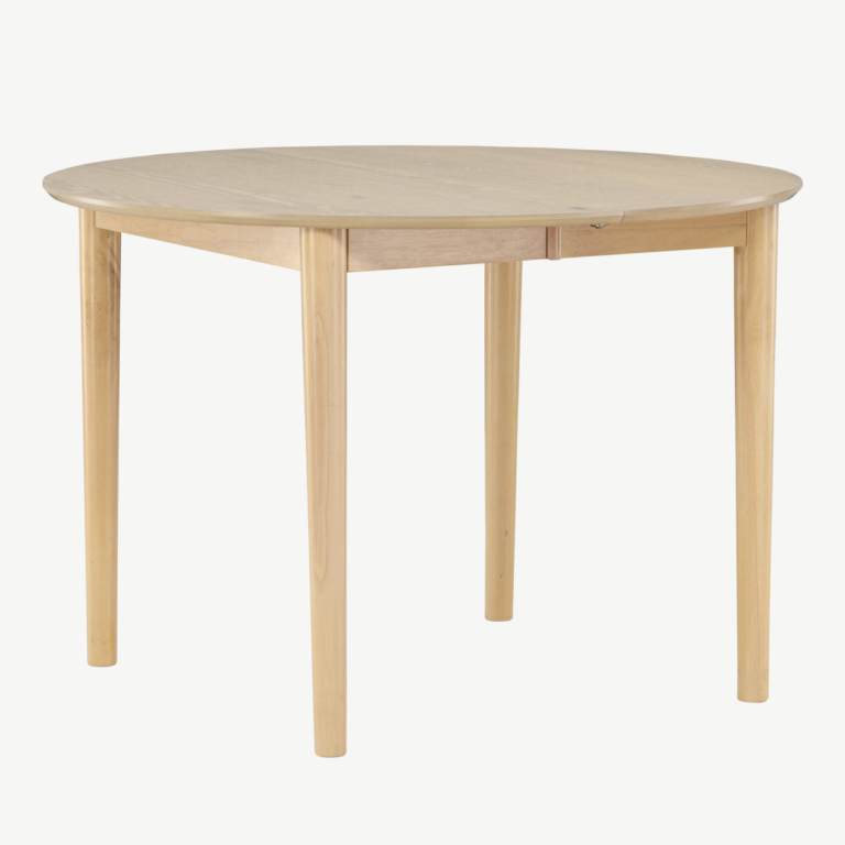Valge peitsiga ümmargune söögilaud Gilda (pikendatav, ø110+40 cm) - 61901-130