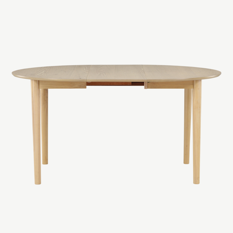 Valge peitsiga ümmargune söögilaud Gilda (pikendatav, ø110+40 cm) - 61901-130