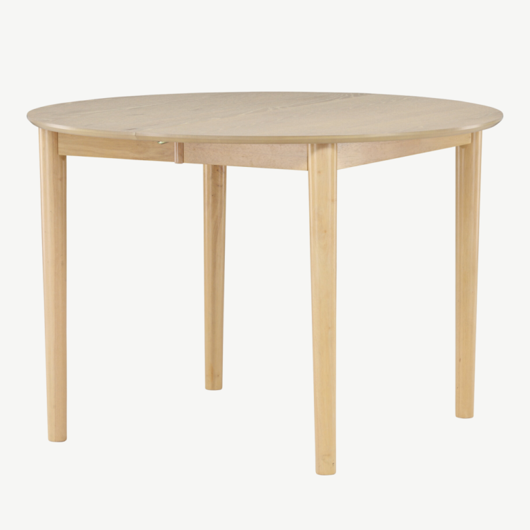 Valge peitsiga ümmargune söögilaud Gilda (pikendatav, ø110+40 cm) - 61901-130