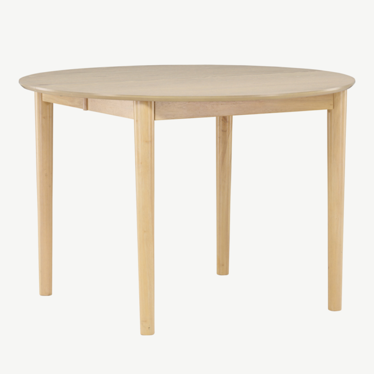Valge peitsiga ümmargune söögilaud Gilda (pikendatav, ø110+40 cm) - 61901-130